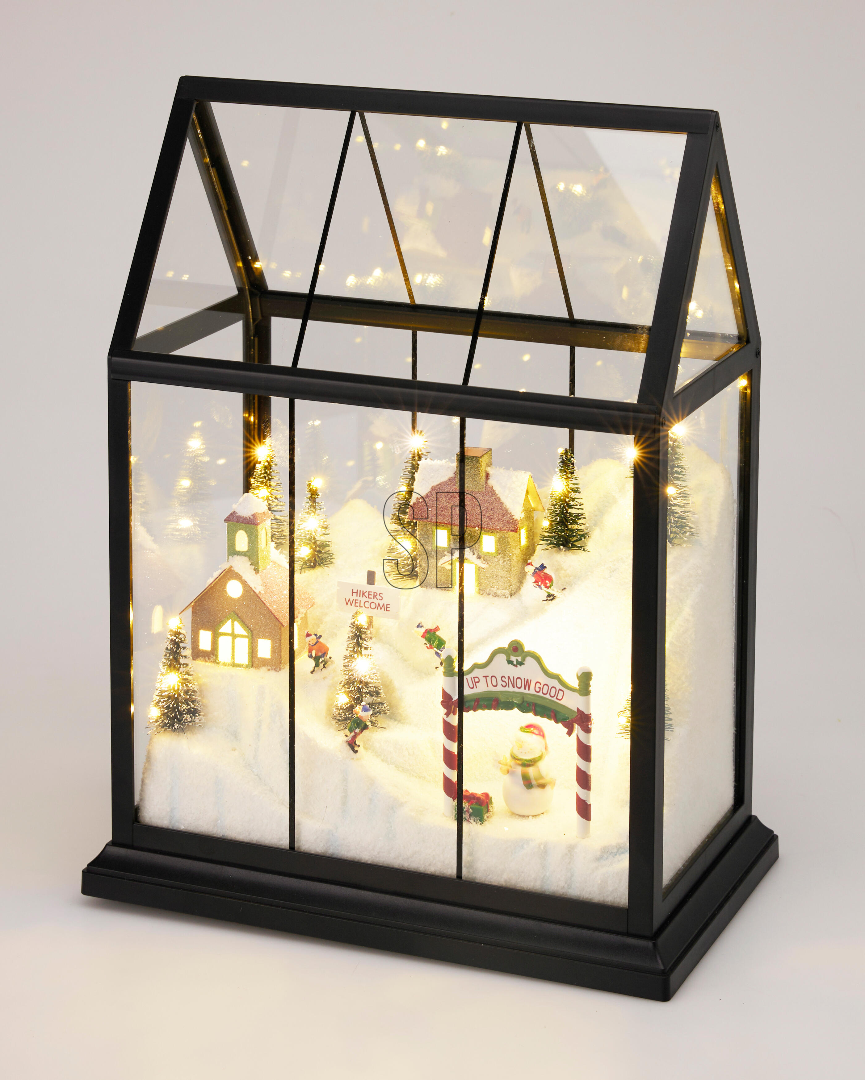 Maison de verre avec paysage hivernal et LED CHRISTMAS Maison de verre avec paysage hivernal et LED CHRISTMAS