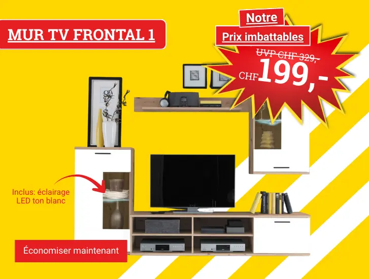 Prix MEGA ! Meuble mural FRONTAL 1 -> faites des économies ici