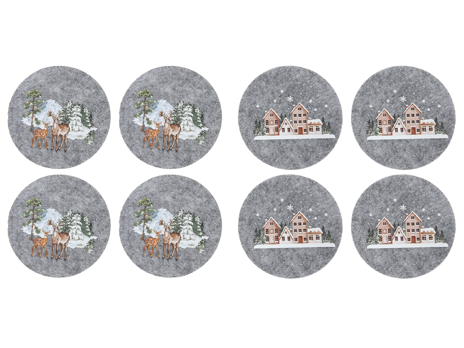 Lot de 4 dessous de verre paysage hivernal CHRISTMAS