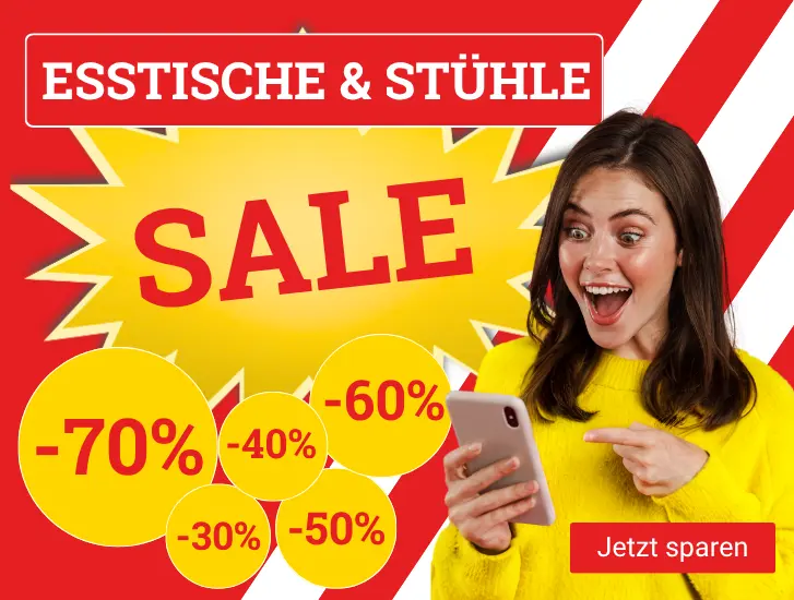 Tische & Stühle bis zu 70% reduziert! Jetzt sparen> Tische & Stühle bis zu 70% reduziert! Jetzt sparen>