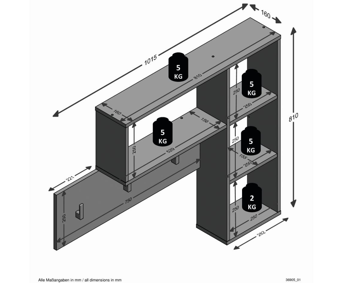 Wandgarderobe KANDA