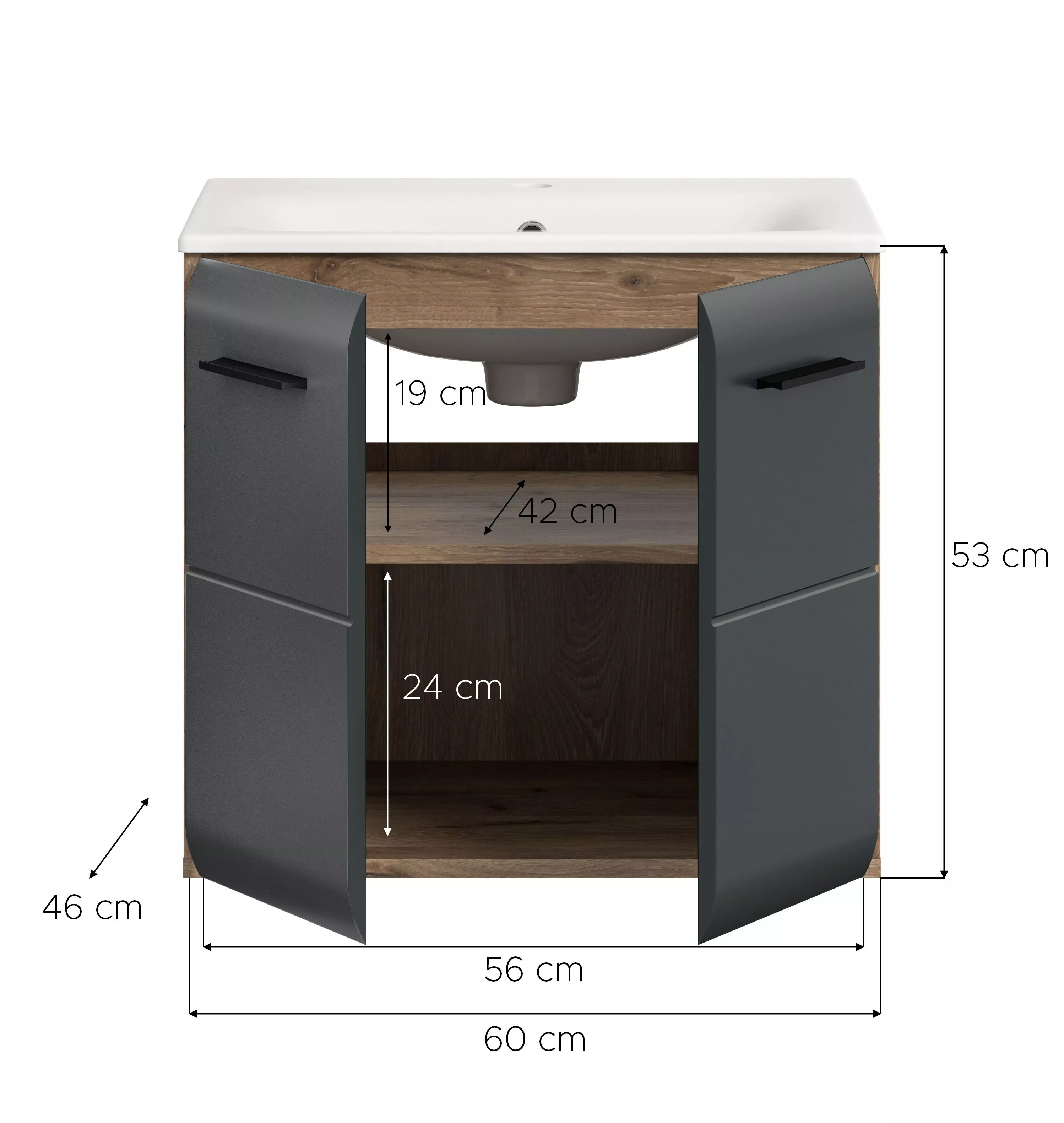 Waschbeckenunterschrank mit Waschbecken BONGA