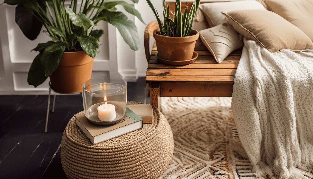 „Entdecken Sie unsere Natural Living Deko im Boho-Stil: Natürlich, entspannt und stilvoll. Körbe, Pflanzen, Decken, Kerzen und Kissen, die eine gemütliche und harmonische Atmosphäre in Ihrem Zuhause zaubern.“