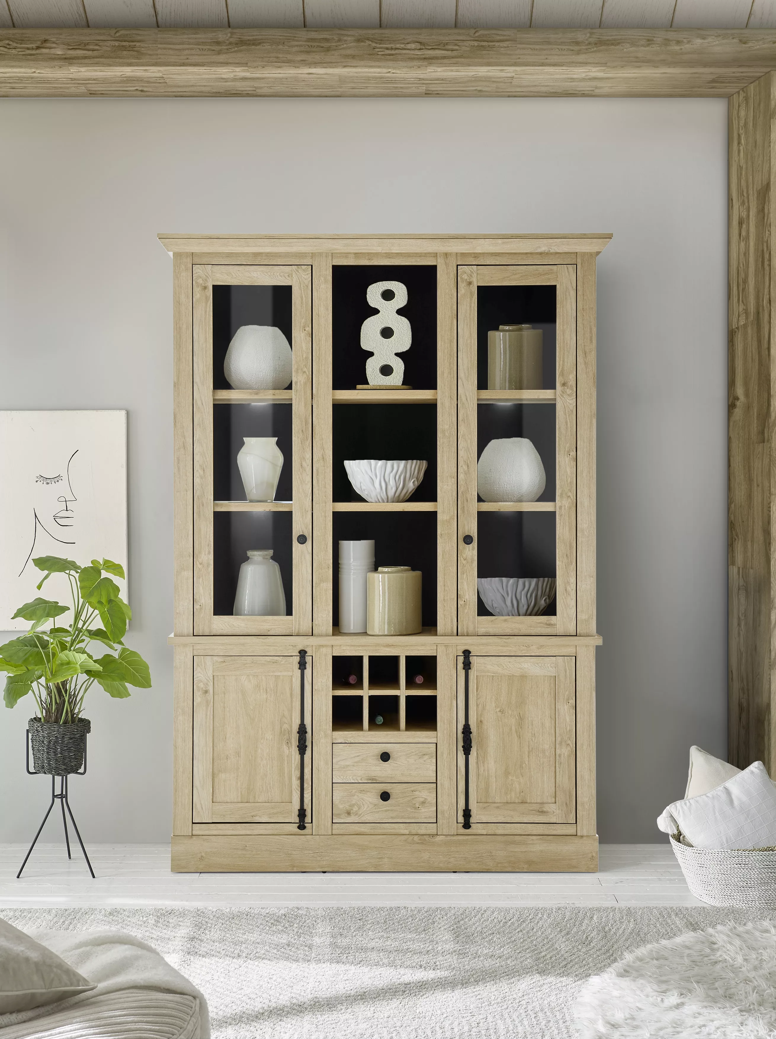 Bahut haut vitrine CORNWALL 57