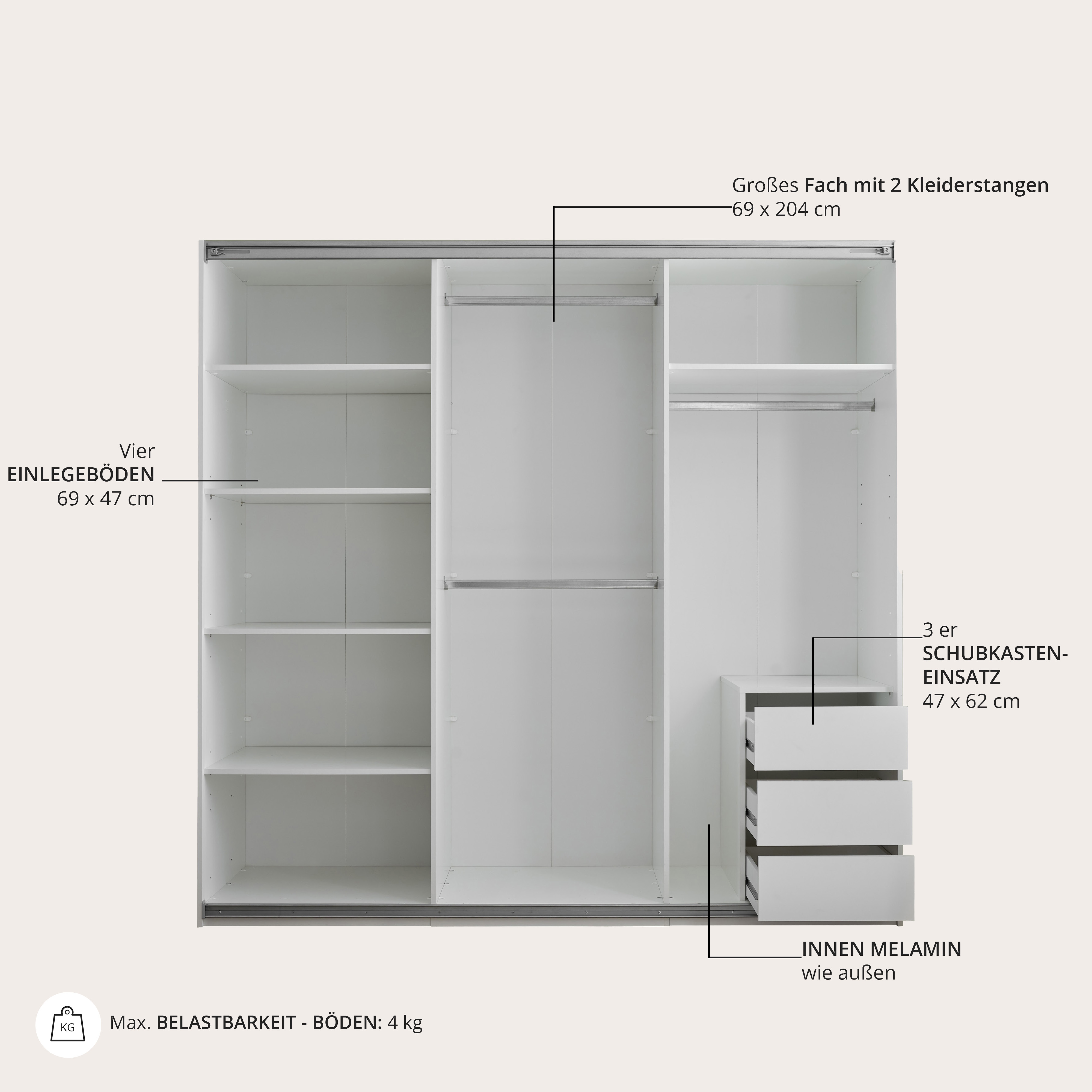 Schwebetürenschrank CARANO