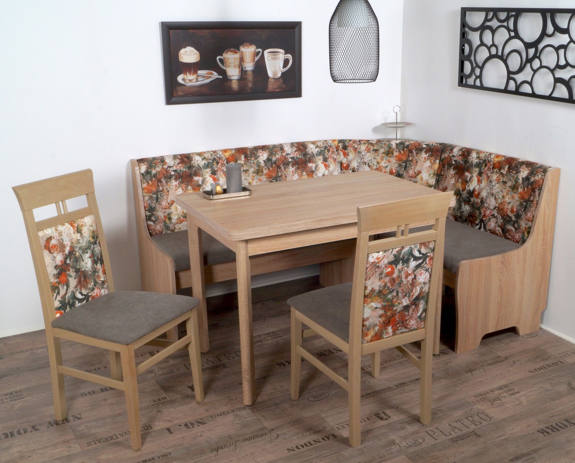 Coin repas avec banquette d'angle 4 éléments BREMEN FG