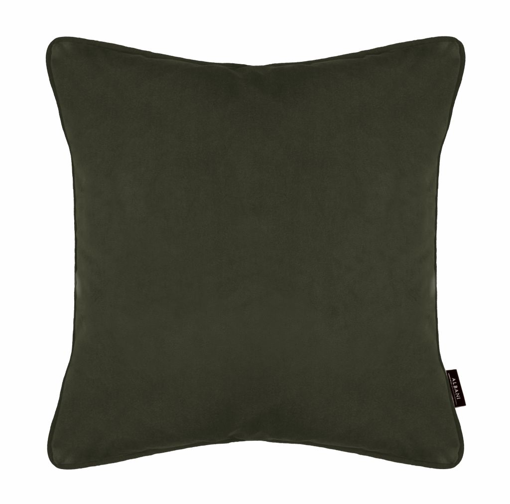 Housse de coussin 48x48cm ton olive GLORY