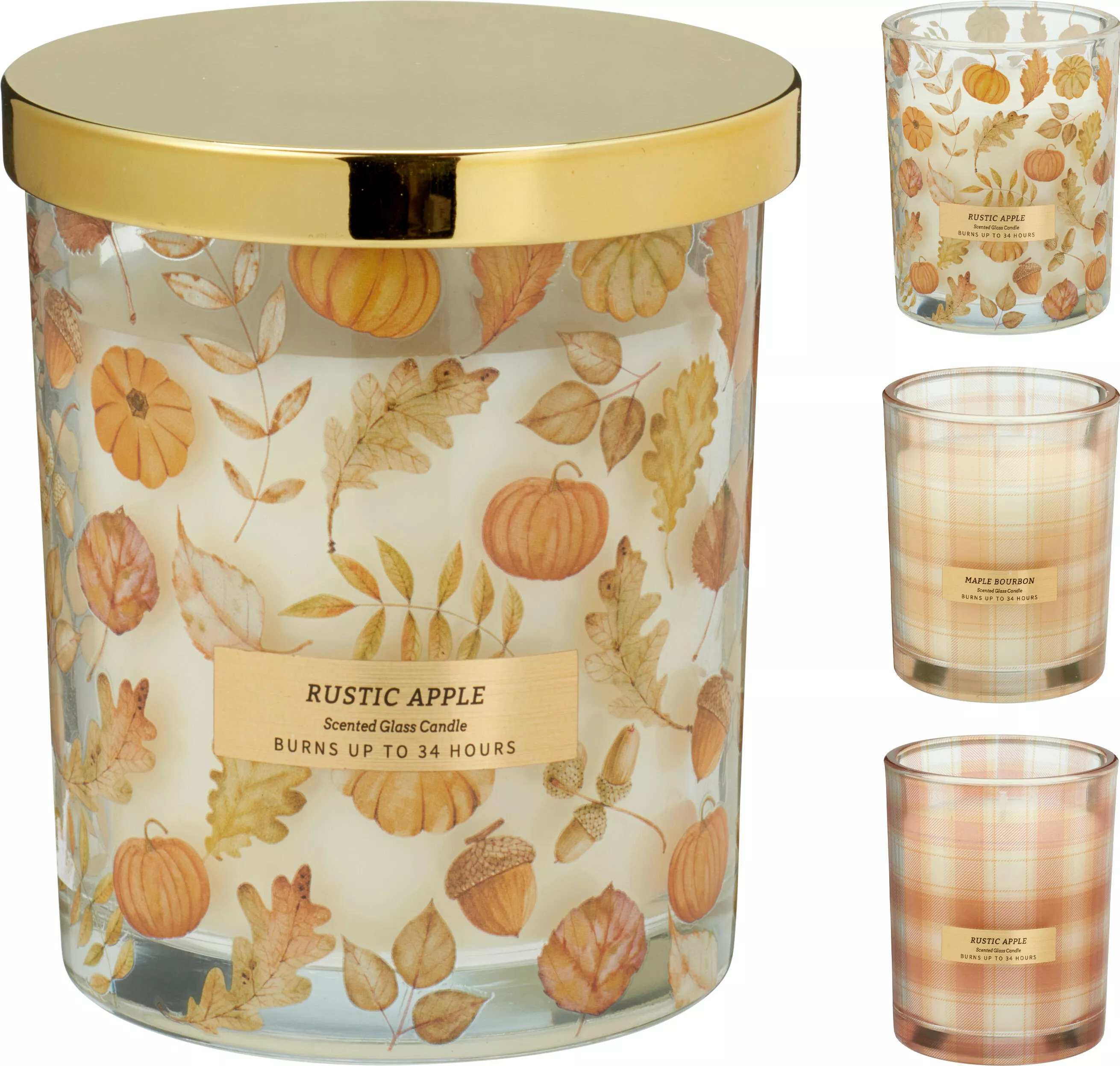 Bougie dans pot en verre HERBST