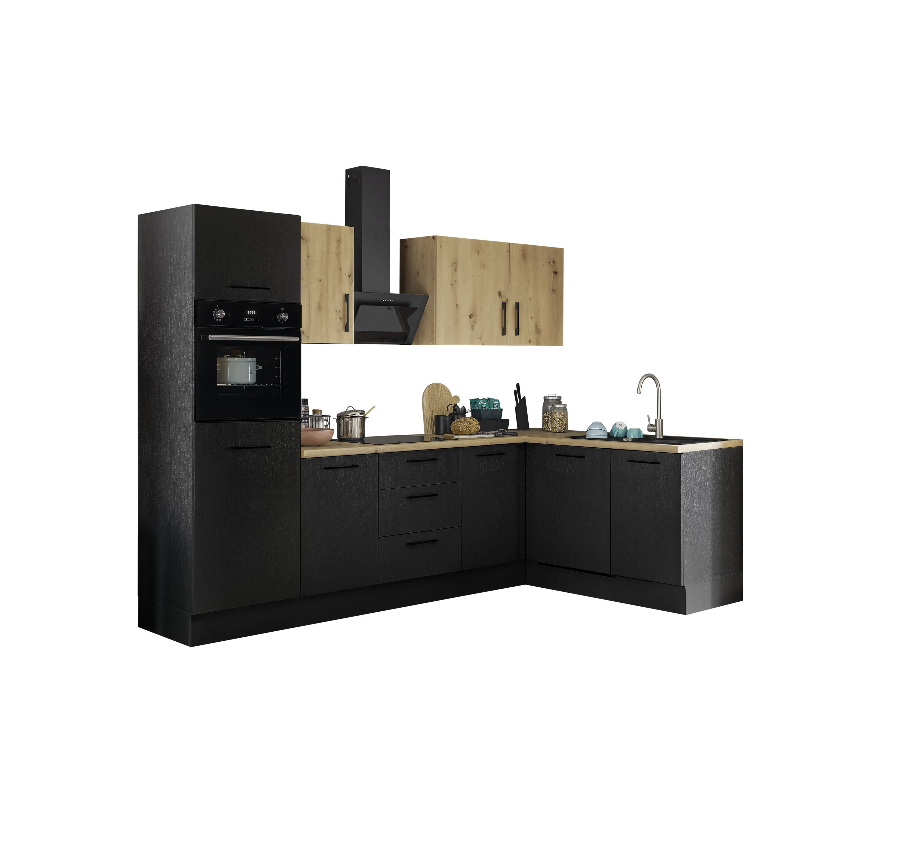 Bloc cuisine avec électroménager CORNWALL (cuisine d'angle-four-lave-vaisselle-réfrigérateur) VIII Bloc cuisine avec électroménager CORNWALL (cuisine d'angle-four-lave-vaisselle-réfrigérateur) VIII