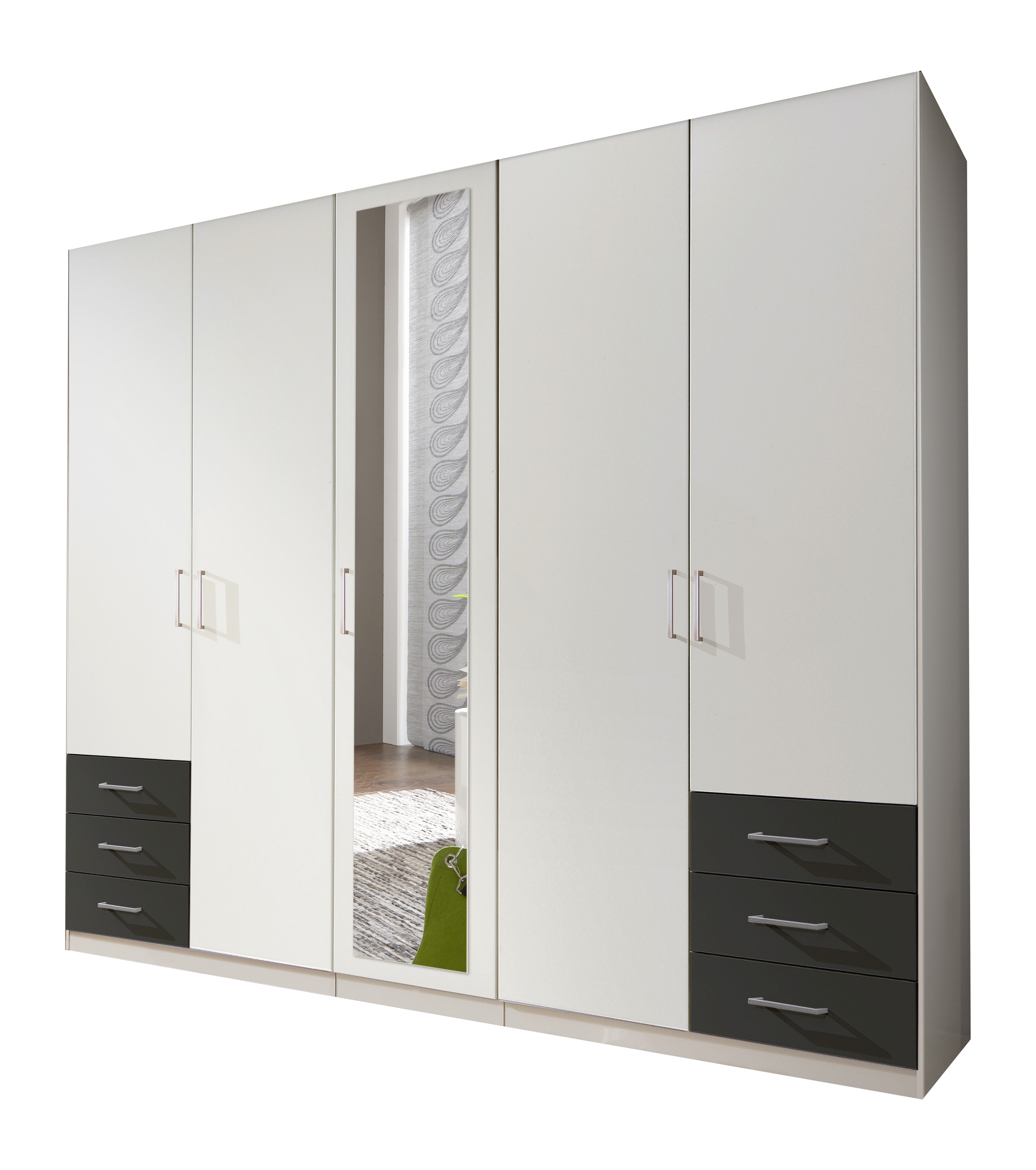 Kleiderschrank FÜGEN | Weiß-Graphit | 519354-0