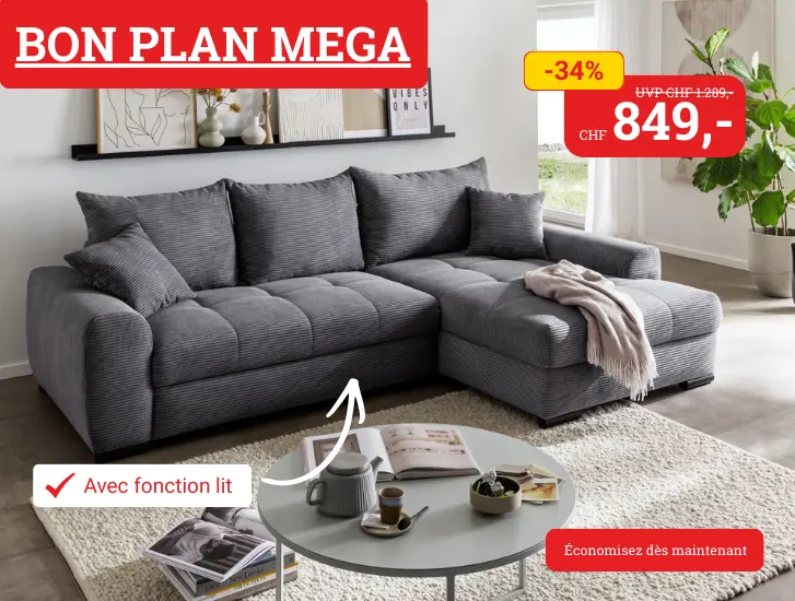 Super bon plan ! Canapé d'angle modulable MORTIMER II