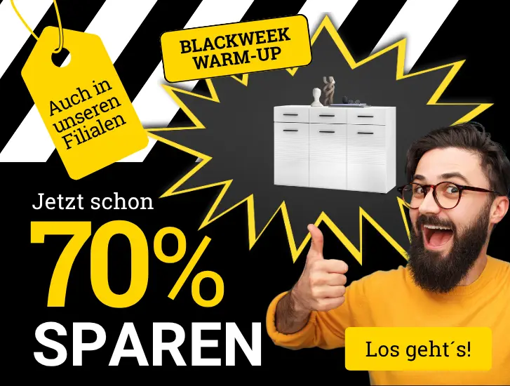 Blackweek Warm-Up bei MEGA Möbel > jetzt MEGA sparen!