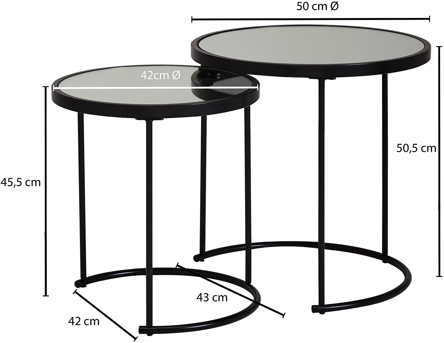 Lot de 2 tables gigognes PHUKET