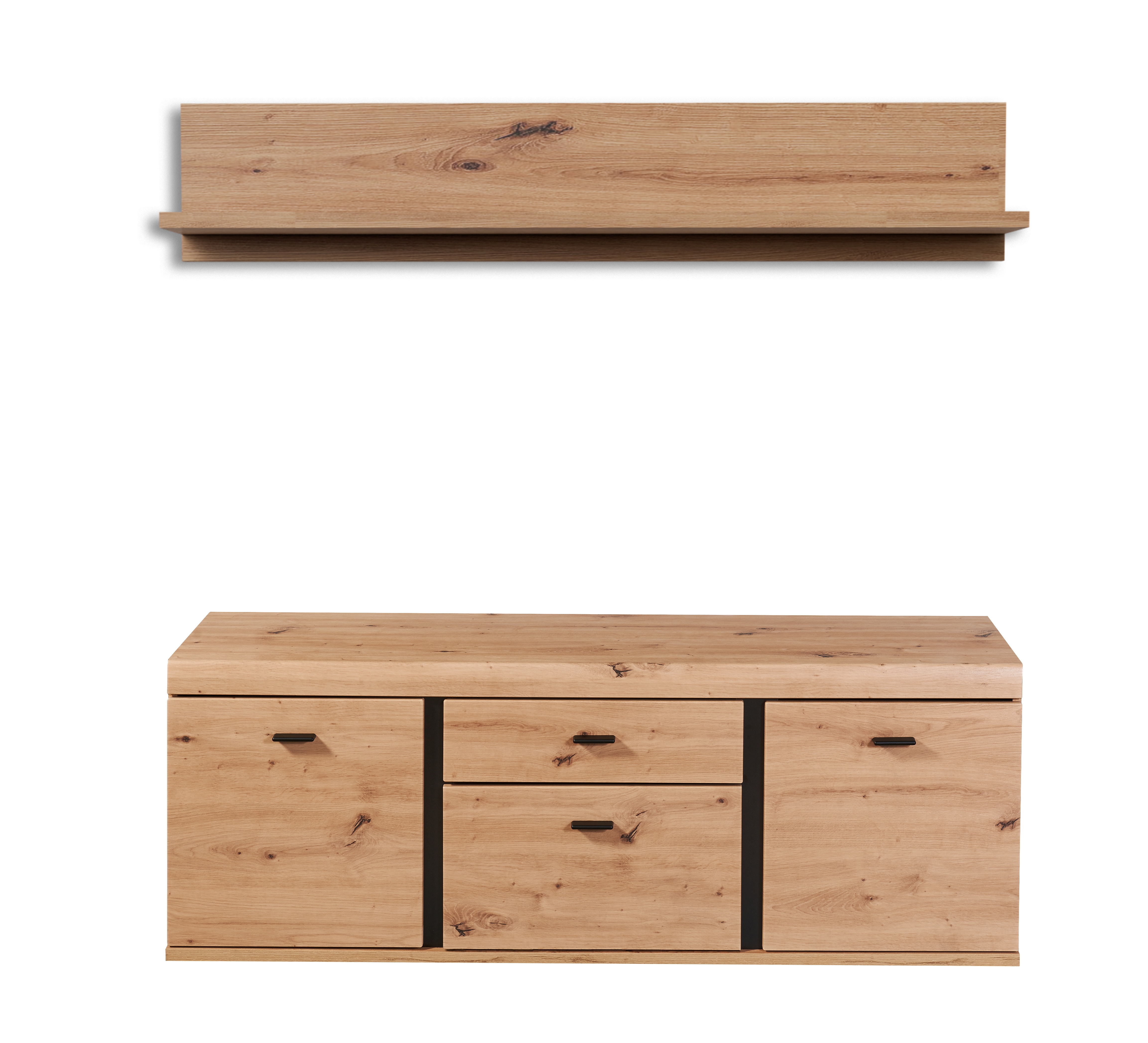 Banc TV avec étagère murale KRETA