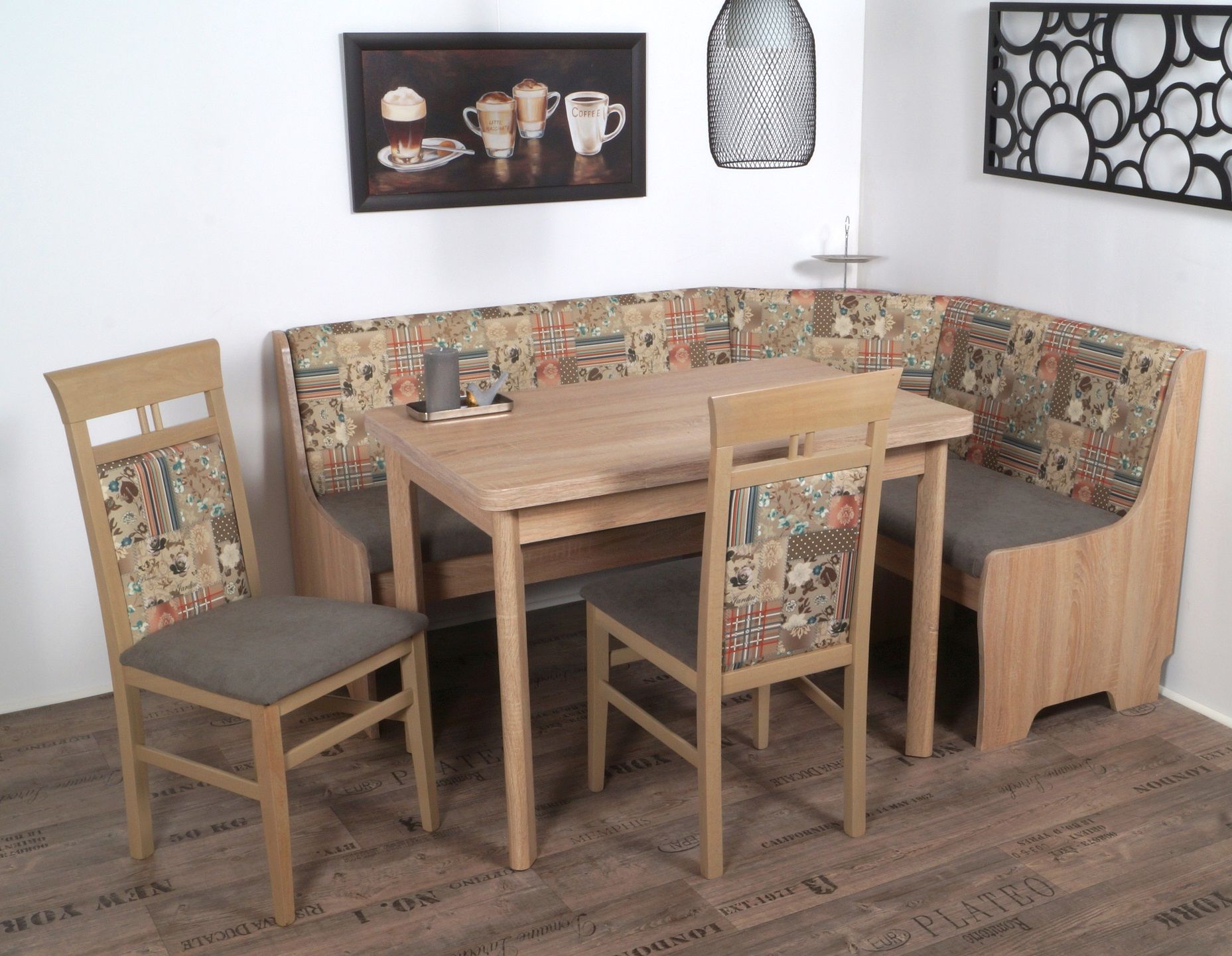 Coin repas avec banquette d'angle 4 éléments BREMEN FG