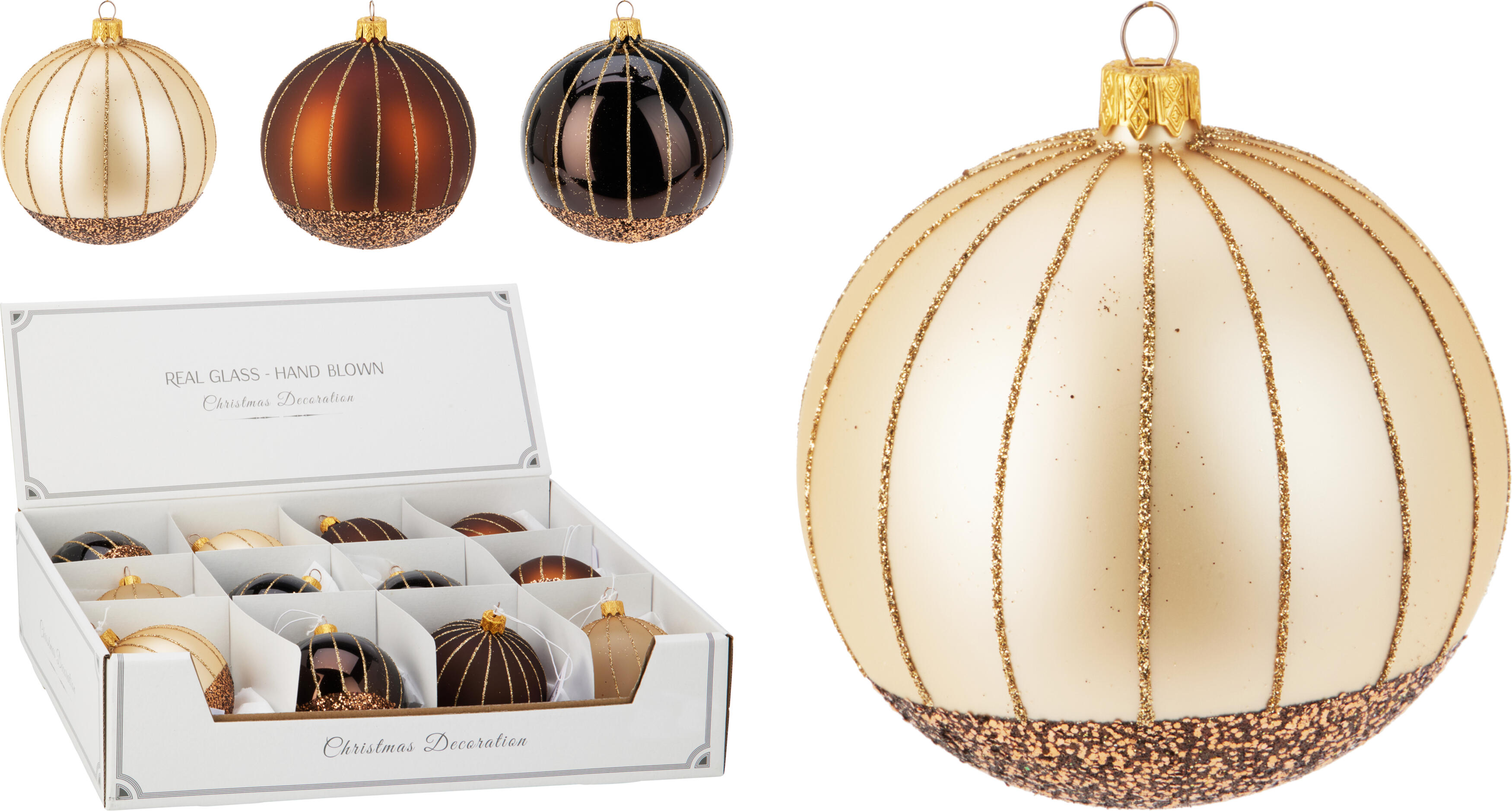 Boule de Noël à paillettes dorées CHRISTMAS Boule de Noël à paillettes dorées CHRISTMAS