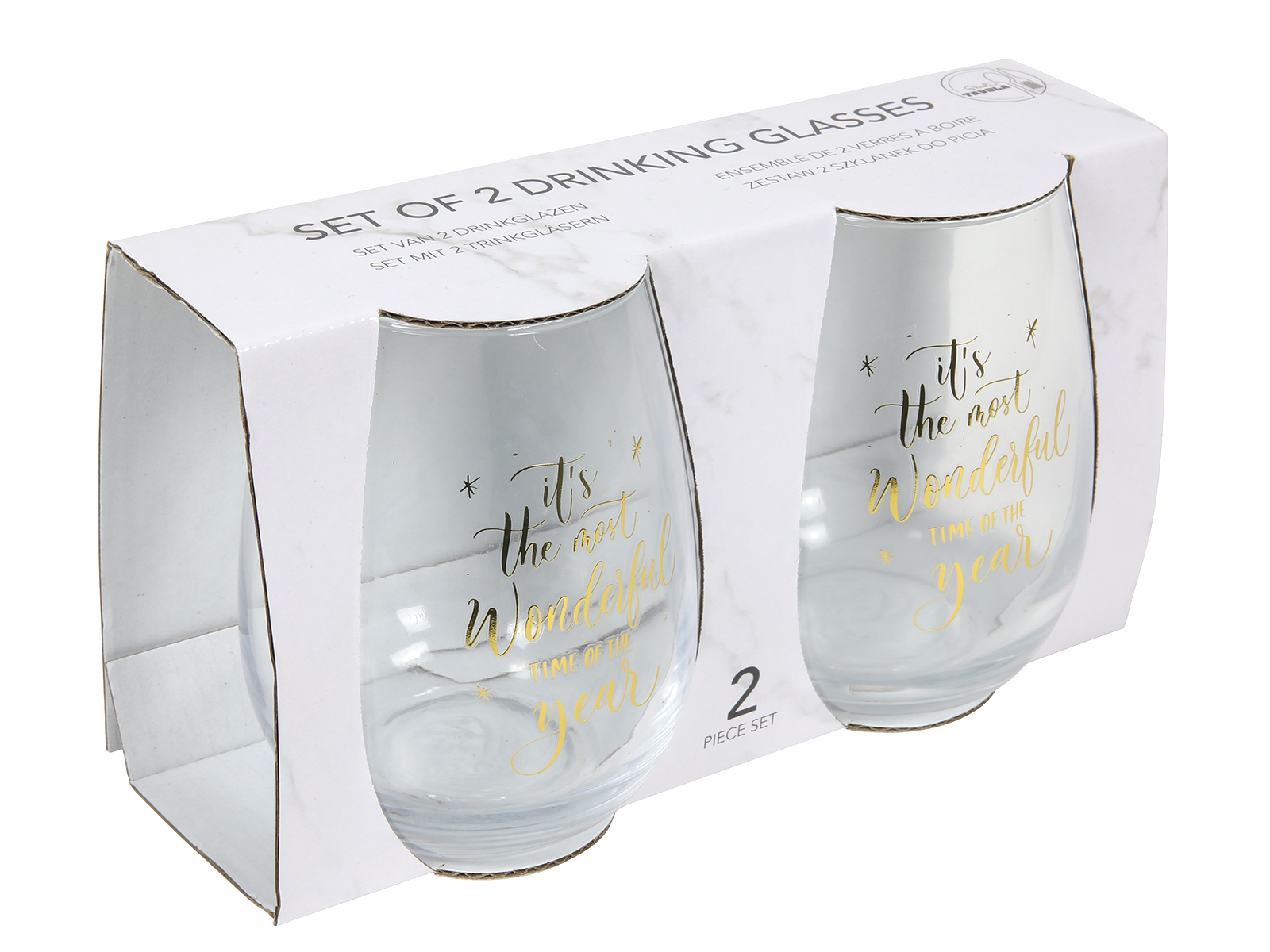 Lot de 2 verres à eau MERRY CHRISTMAS Lot de 2 verres à eau MERRY CHRISTMAS