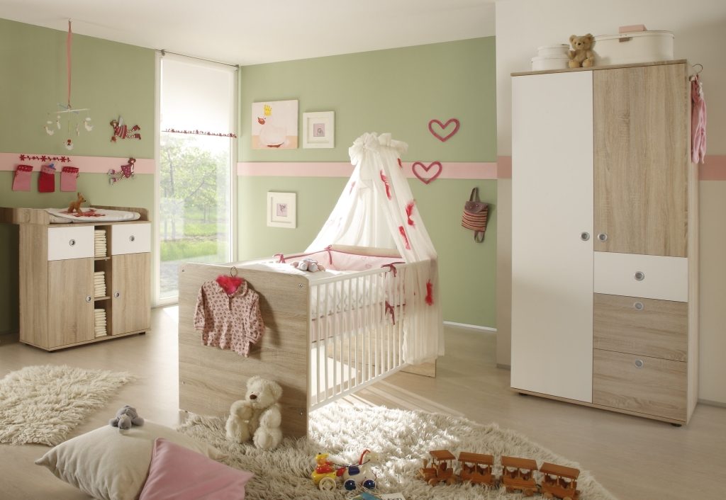 Chambre bébé Siki blanc : lit bébé, commode 3 tiroirs et plan à langer