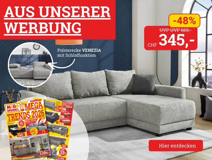 Aus unserem Prospekt! Polsterecke mit Funktion VENEZIA