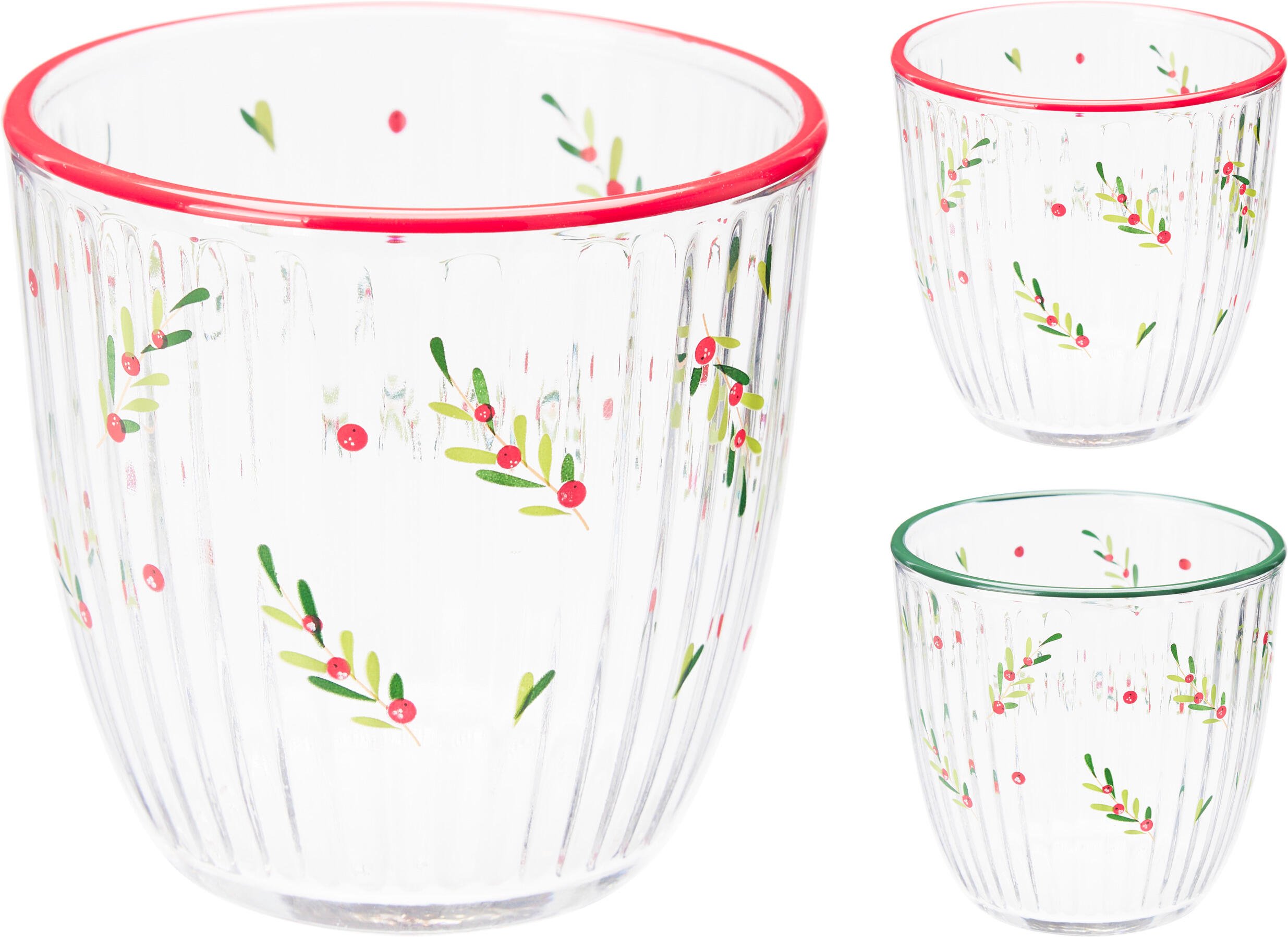Verre à eau motif branche avec baies CHRISTMAS Verre à eau motif branche avec baies CHRISTMAS