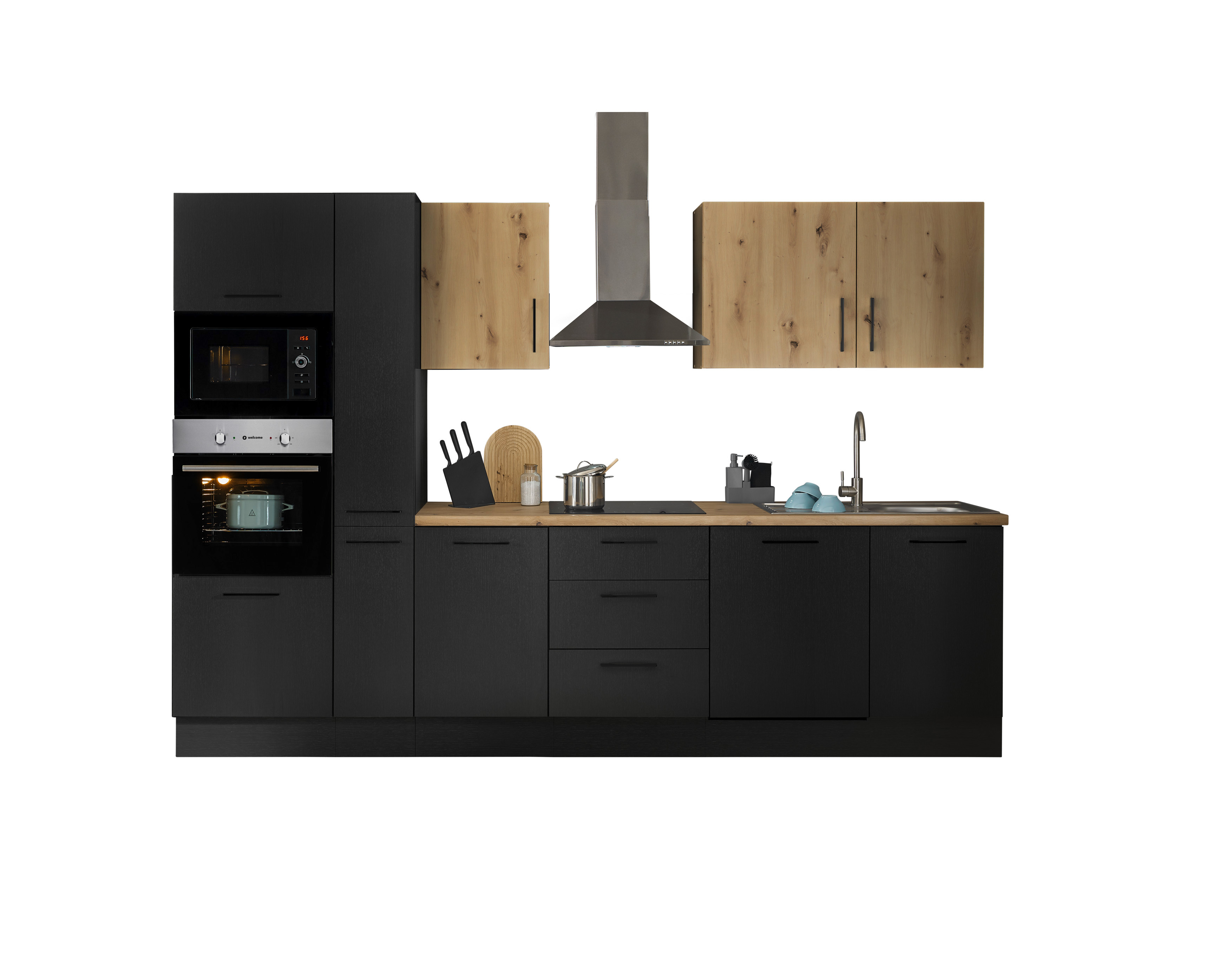 Küchenblock mit E-Geräten CORNWALL (Zeile-Backofen-Geschirrspüler-Mikrowelle-Apotheker) III Küchenblock mit E-Geräten CORNWALL (Zeile-Backofen-Geschirrspüler-Mikrowelle-Apotheker) III