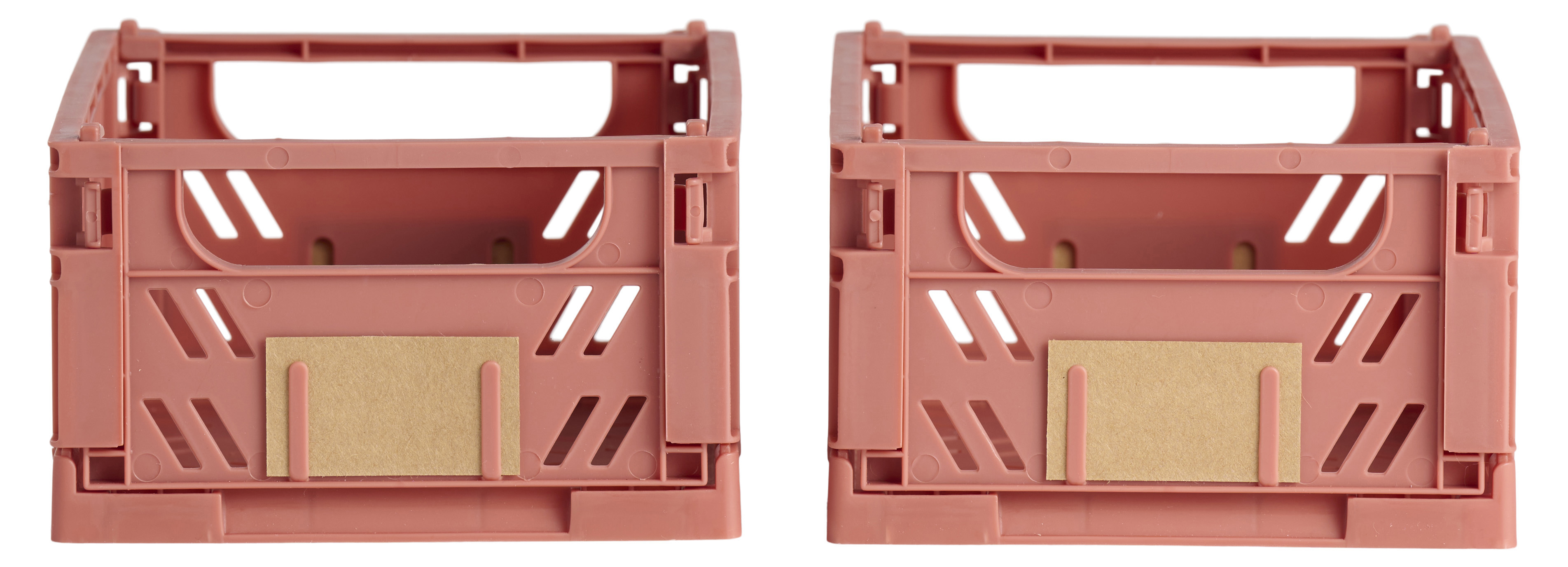 Lot de 2 caisses pliables ton rouge terra DAY Lot de 2 caisses pliables ton rouge terra DAY