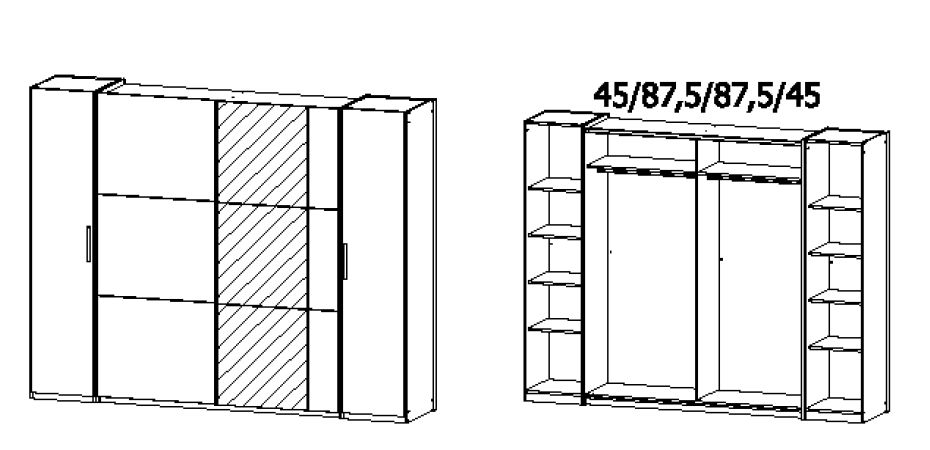 Dreh-/Schwebetürenschrank KERRIE