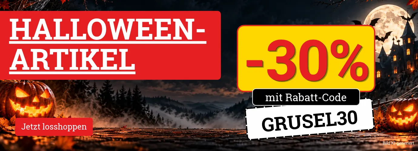 -30% auf Halloweenartikel* mit Rabatt-Code: GRUSEL30. Jetzt losshoppen>