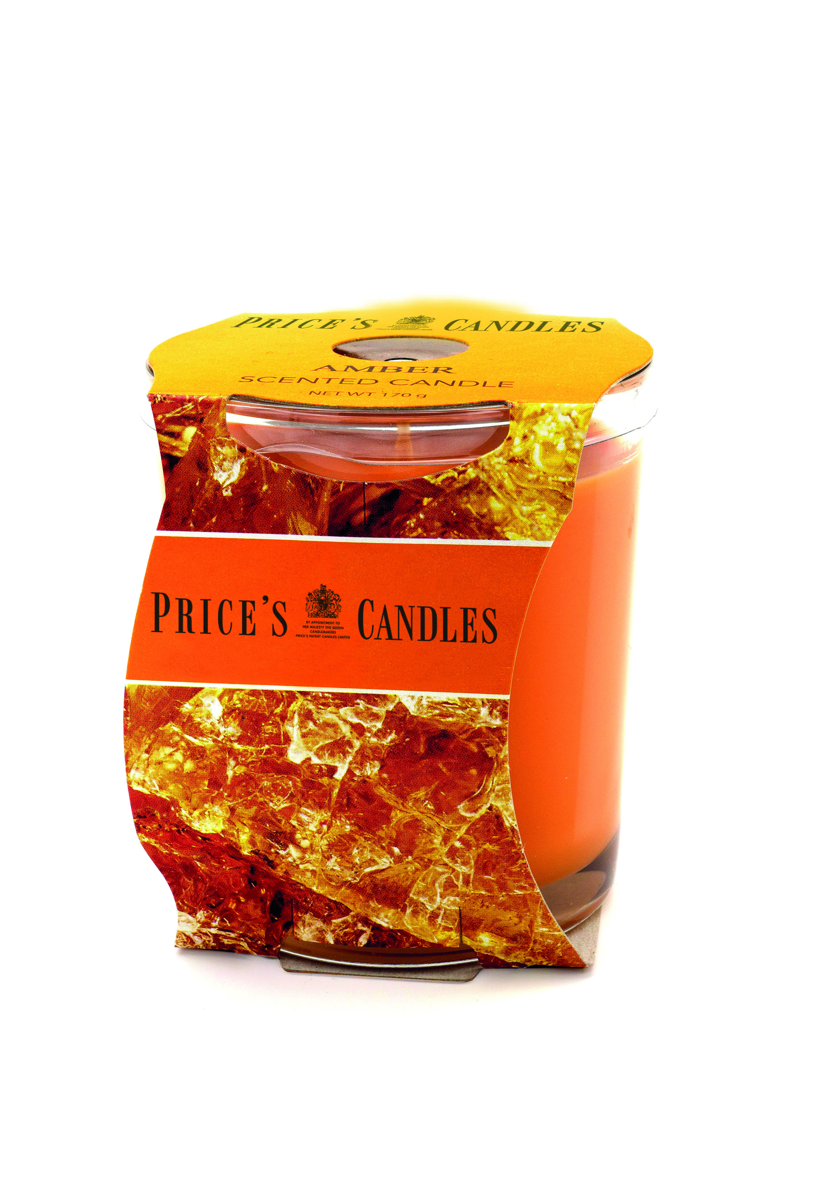 Bougie parfumée dans pot en verre ambre PRICES Bougie parfumée dans pot en verre ambre PRICES