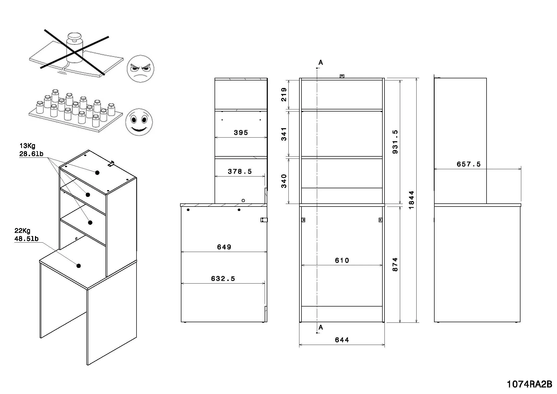 Ensemble de meubles pour machine à laver LAUNDRY 3