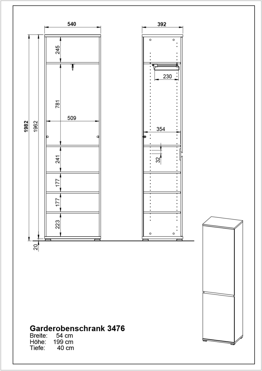 Garderobenschrank GW-LISSABON