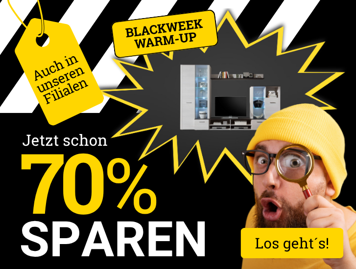 Blackweek Warm-Up bei MEGA Möbel > jetzt MEGA sparen!