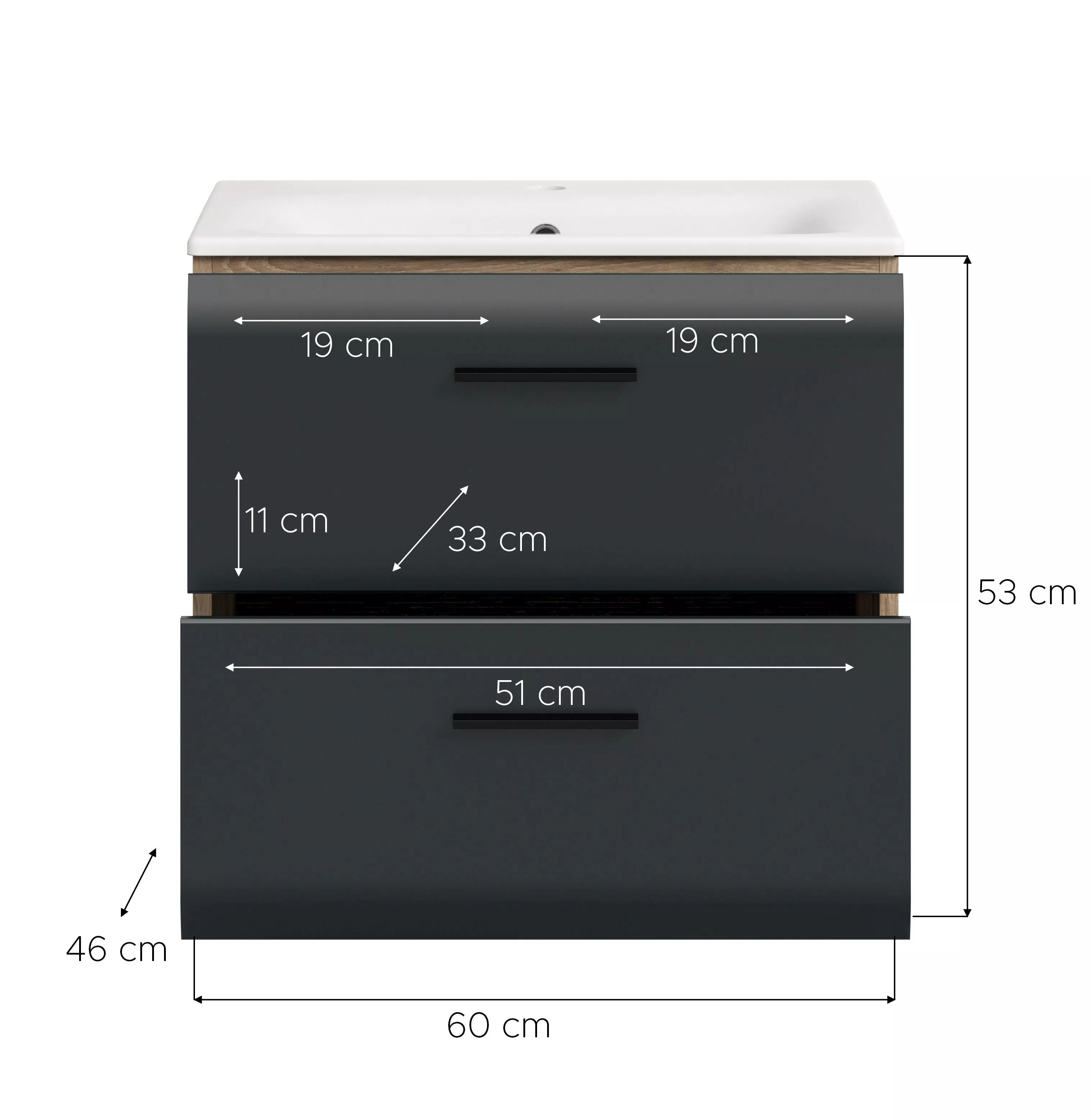Waschbeckenunterschrank mit Waschbecken BONGA