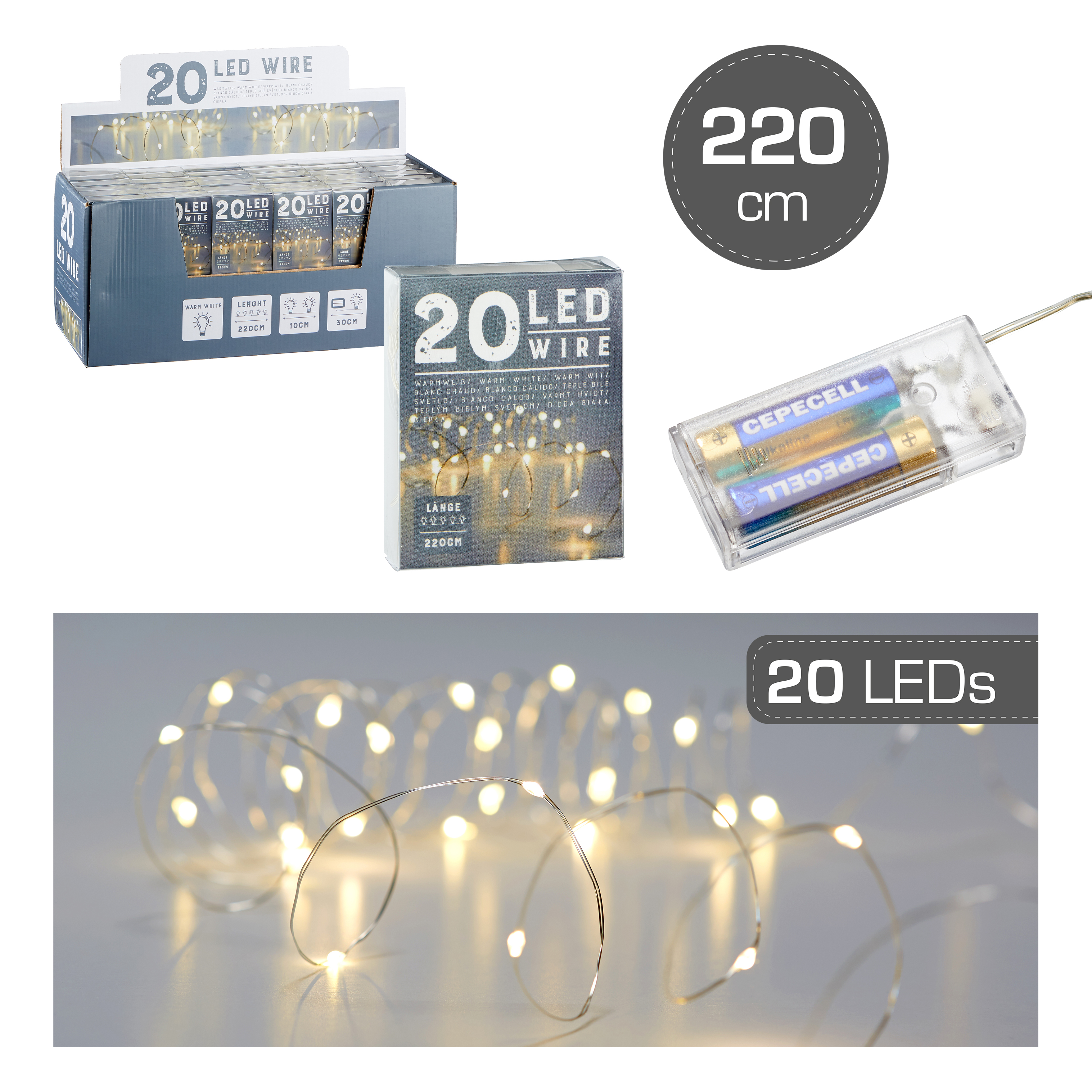 Guirlande lumineuse 20 micro LEDS sans piles