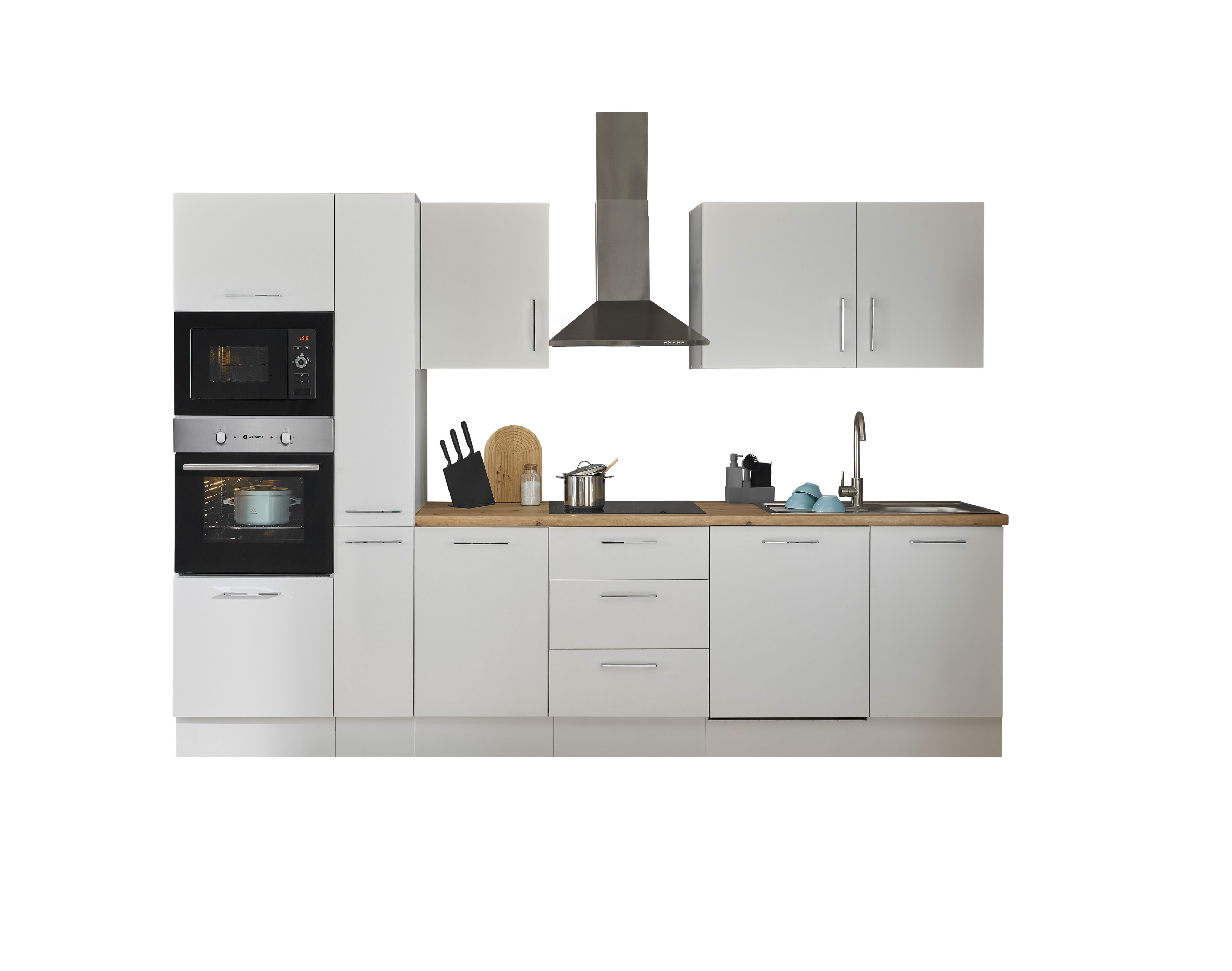 Bloc cuisine avec électroménager CORNWALL (bloc cuisine-four-lave-vaisselle-micro-ondes-armoire coulissante) I Bloc cuisine avec électroménager CORNWALL (bloc cuisine-four-lave-vaisselle-micro-ondes-armoire coulissante) I