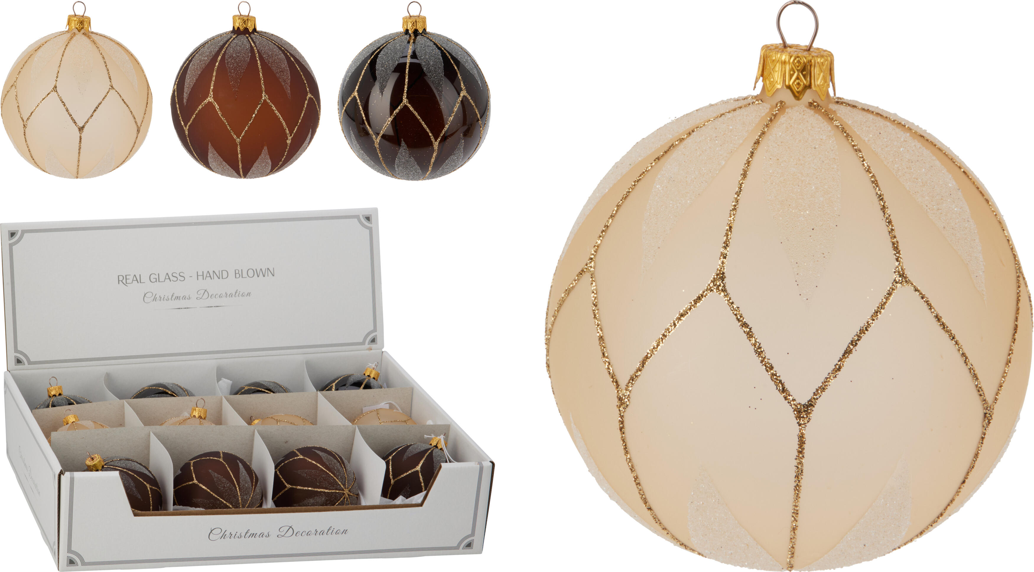 Boule de Noël à paillettes dorées CHRISTMAS Boule de Noël à paillettes dorées CHRISTMAS