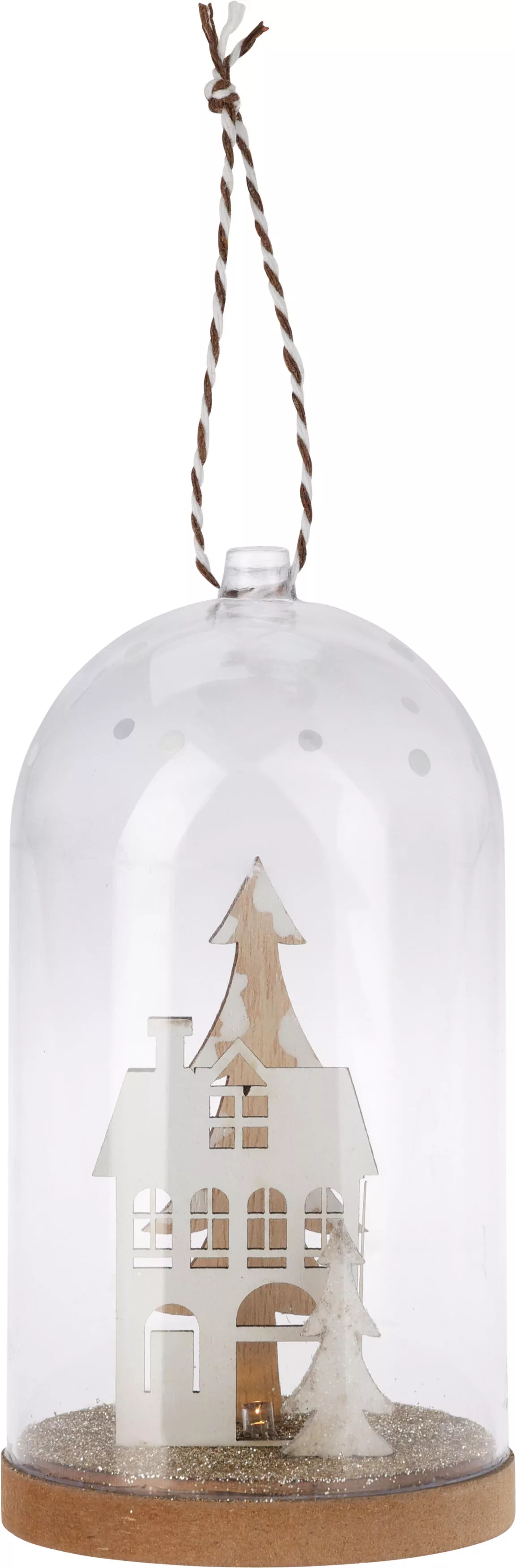 Maison sous cloche LED à suspendre CHRISTMAS