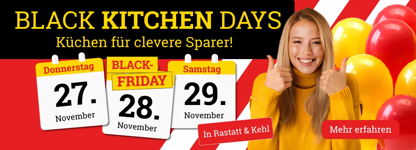 Black Kitchen Days bei MEGA Möbel Rastatt und Kehl >Jetzt Beratungstermin sichern!