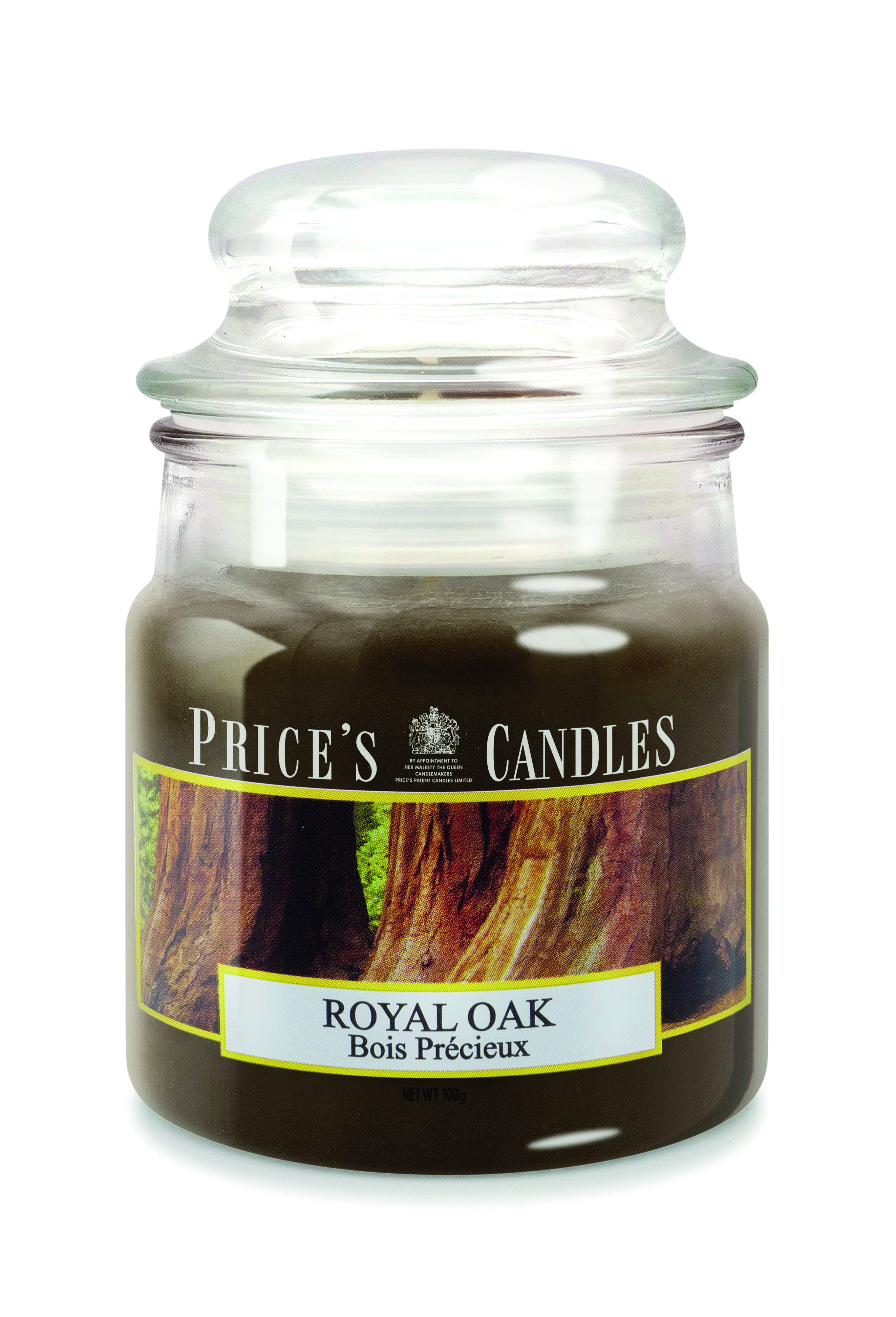 Bougie parfumée dans pot en verre avec couvercle Royal Oak PRICES Bougie parfumée dans pot en verre avec couvercle Royal Oak PRICES