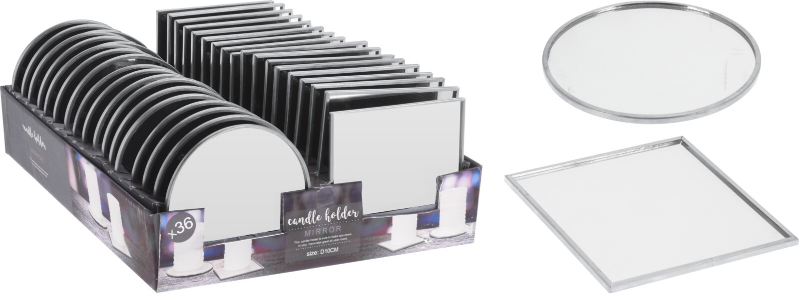 Support pour bougie en verre miroir 10 cm GLAMOUR Support pour bougie en verre miroir 10 cm GLAMOUR