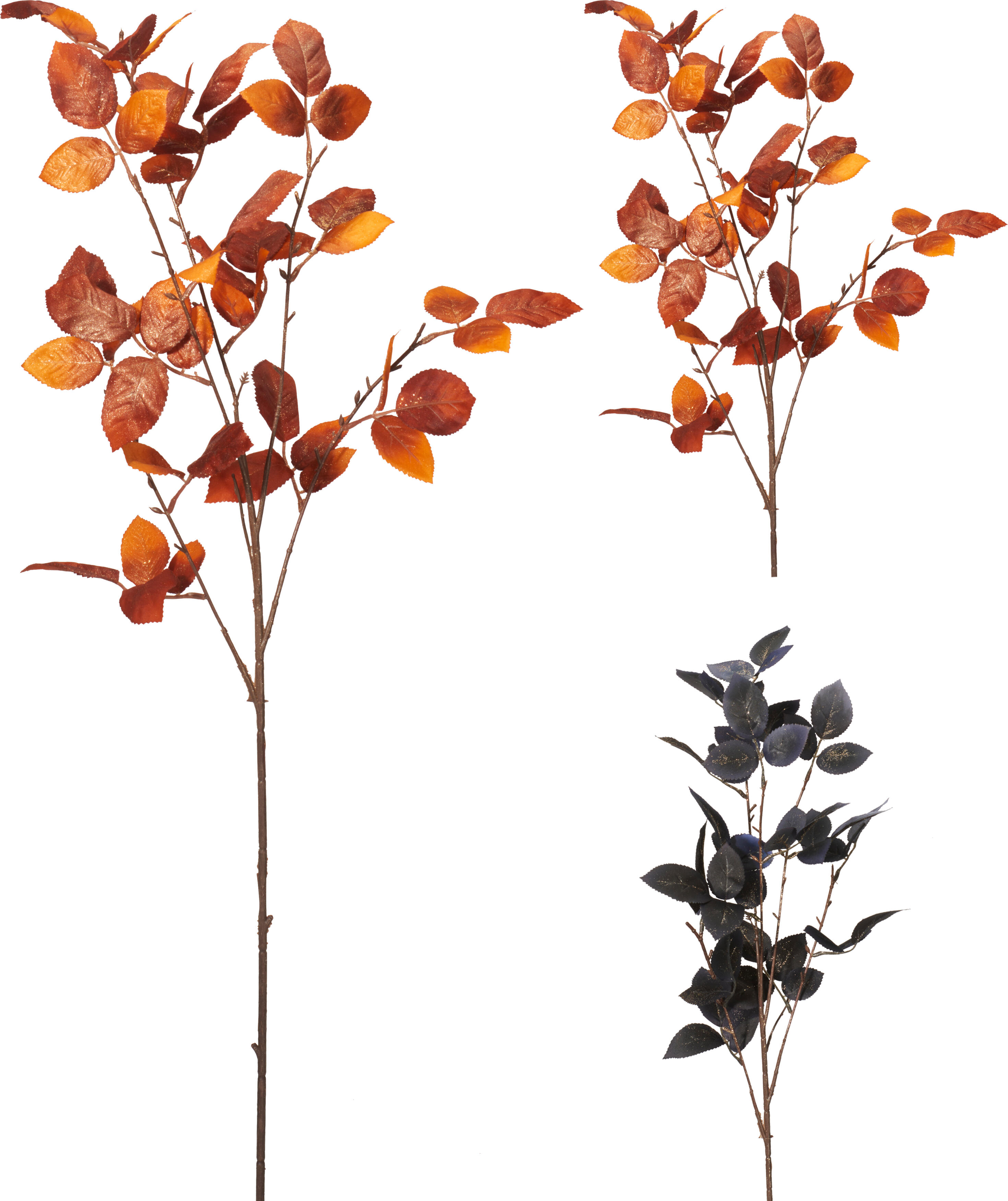 Branche d’automne feuilles pailletées 68cm Branche d’automne feuilles pailletées 68cm