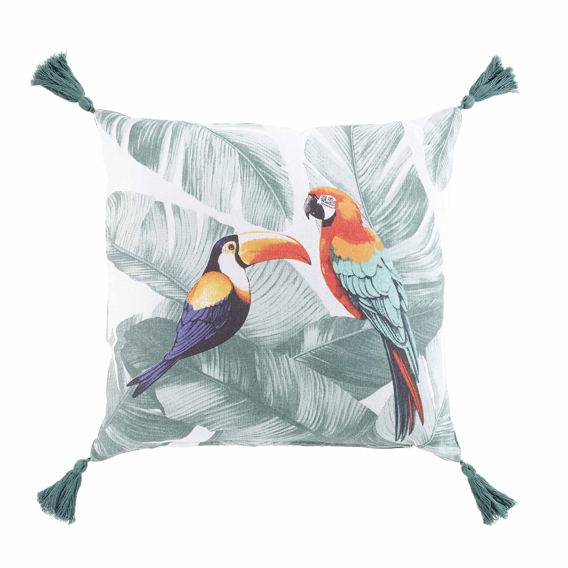 Dekokissen mit Bommel Papagei  OUTDOOR