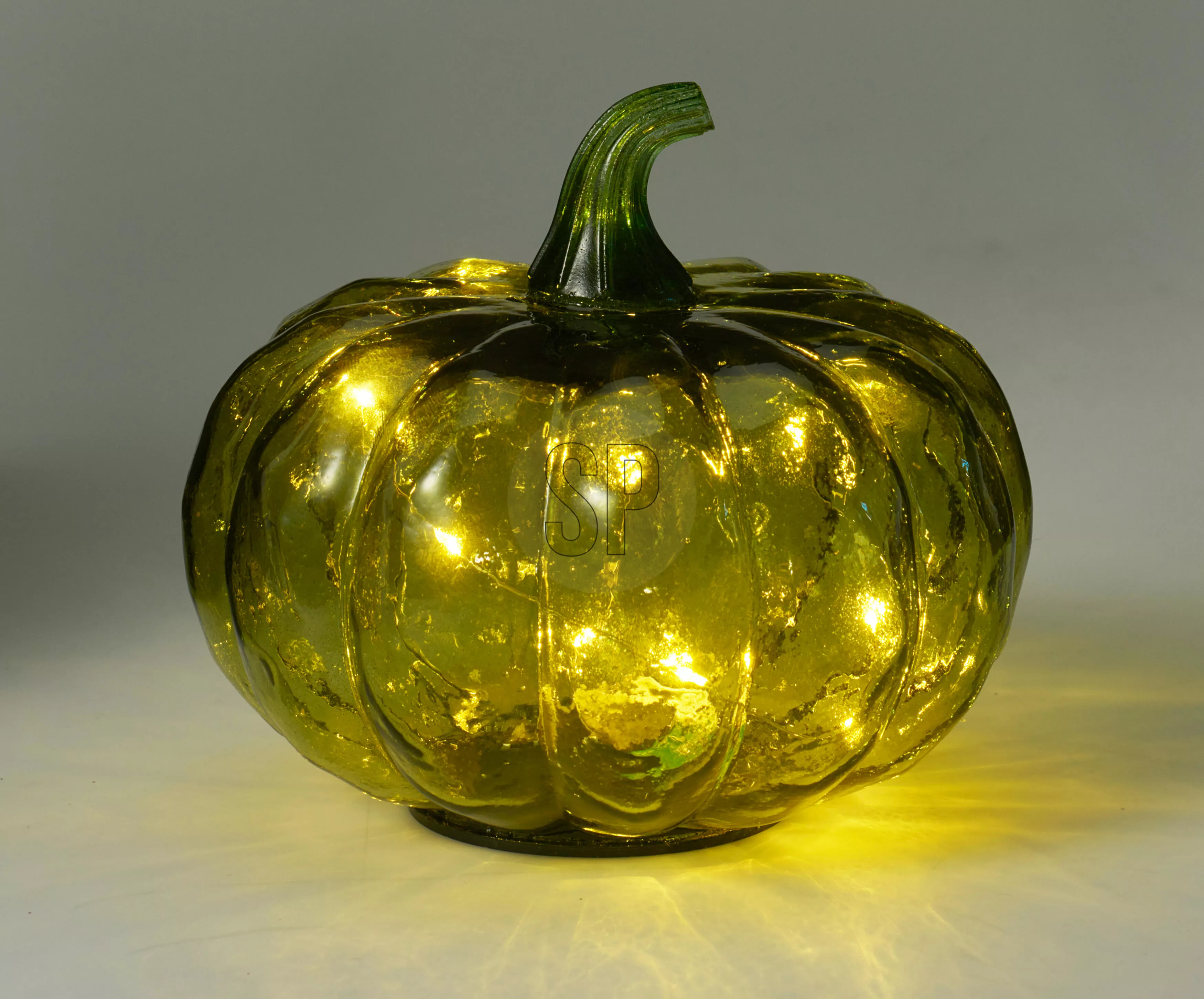 Citrouille en verre avec LED HERBST