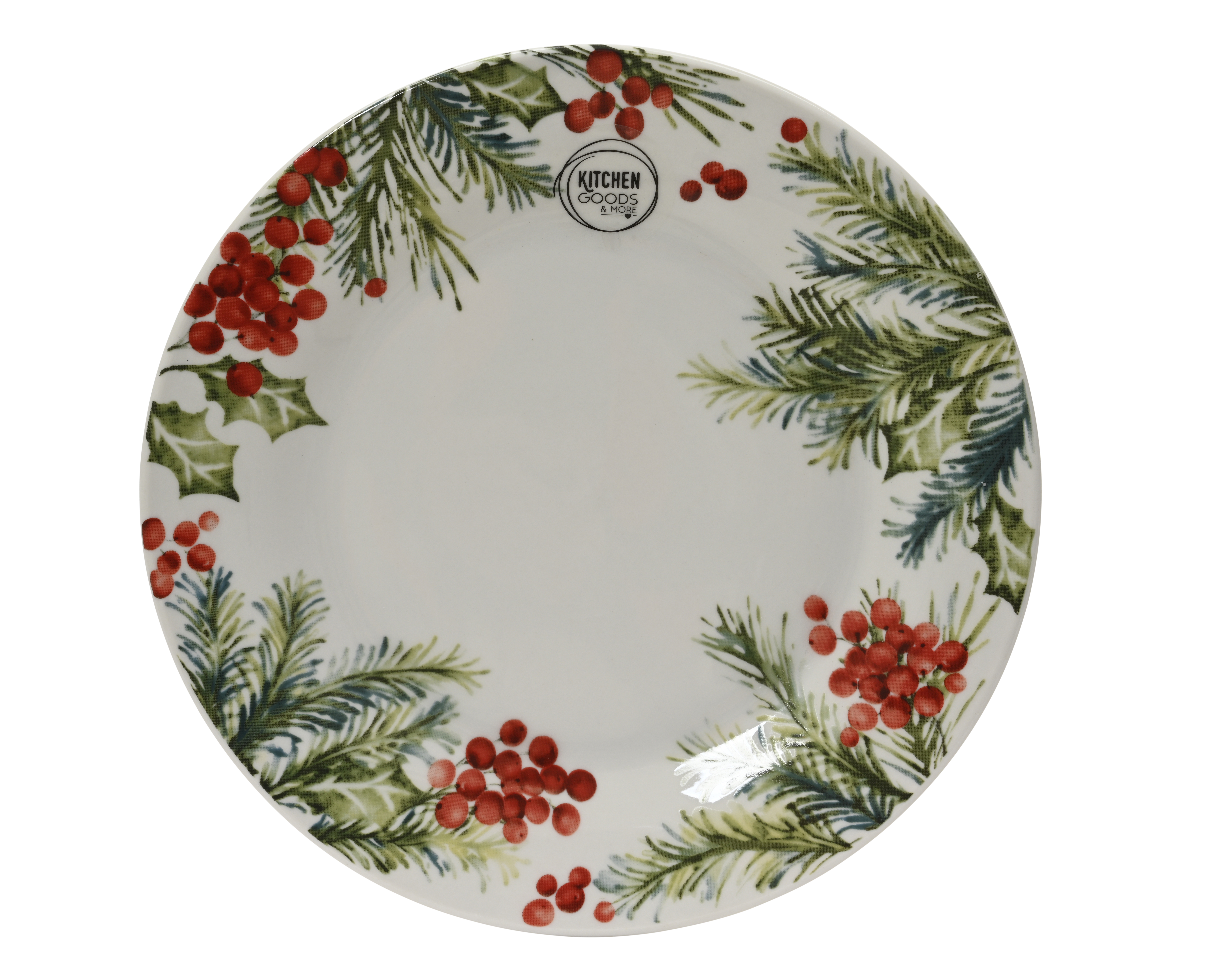Assiette motif branche avec baies CHRISTMAS Assiette motif branche avec baies CHRISTMAS