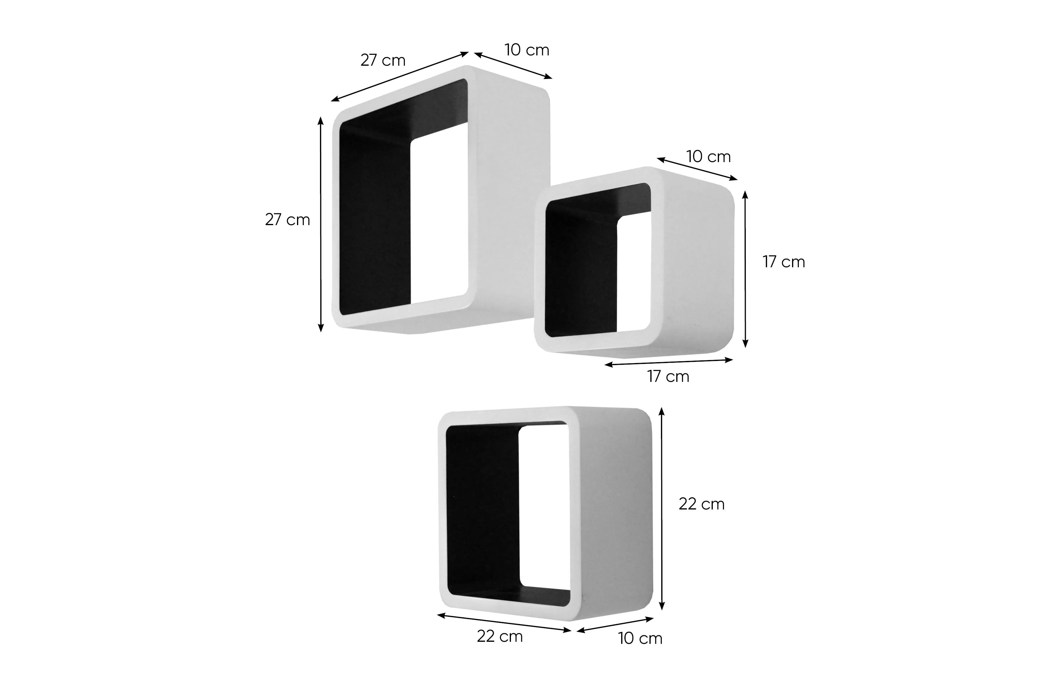 Wandregale im 3er-Set CUBO
