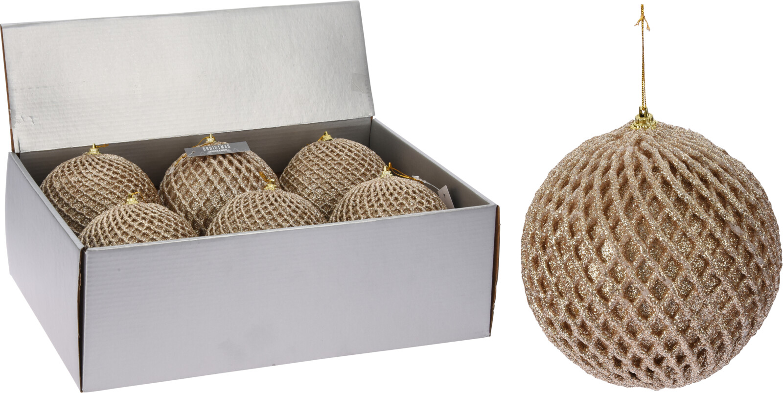 Boule de Noël ton doré 12 cm STYLE