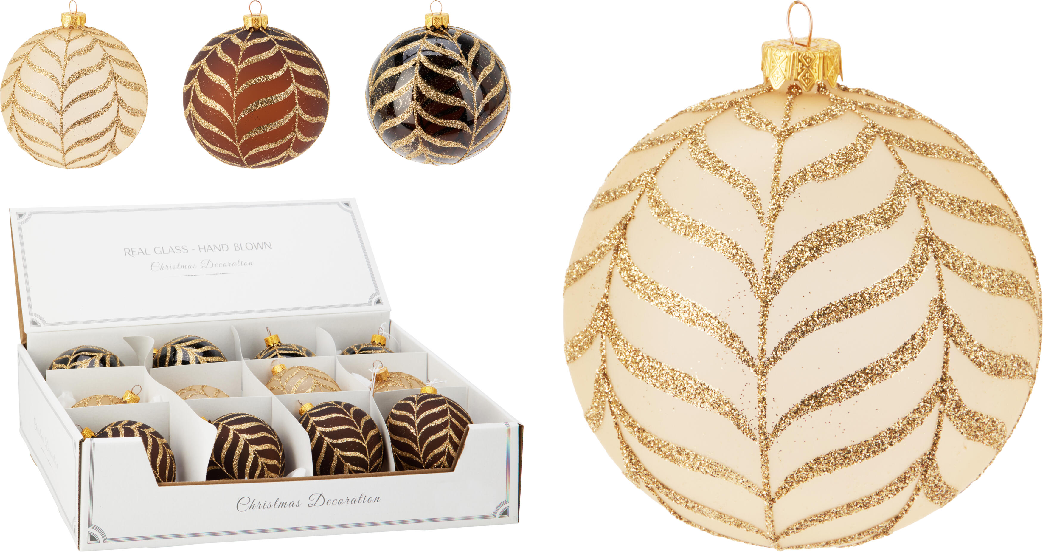 Boule de Noël à paillettes dorées CHRISTMAS Boule de Noël à paillettes dorées CHRISTMAS