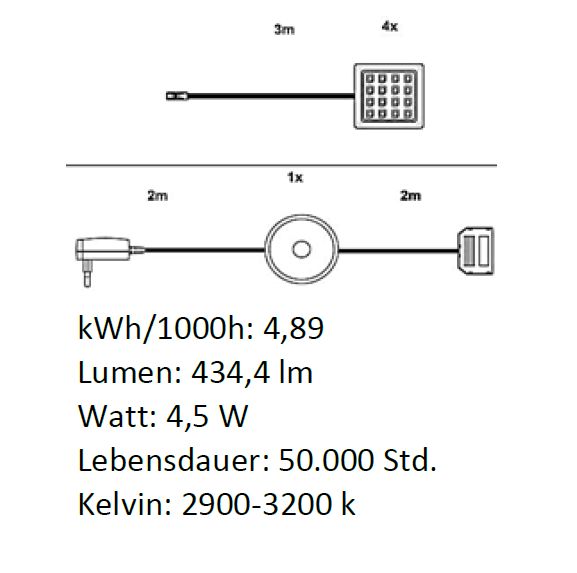 LED-Unterbauspot im 3-er Set CREEK/BELLA/PRIME 1100-763-00