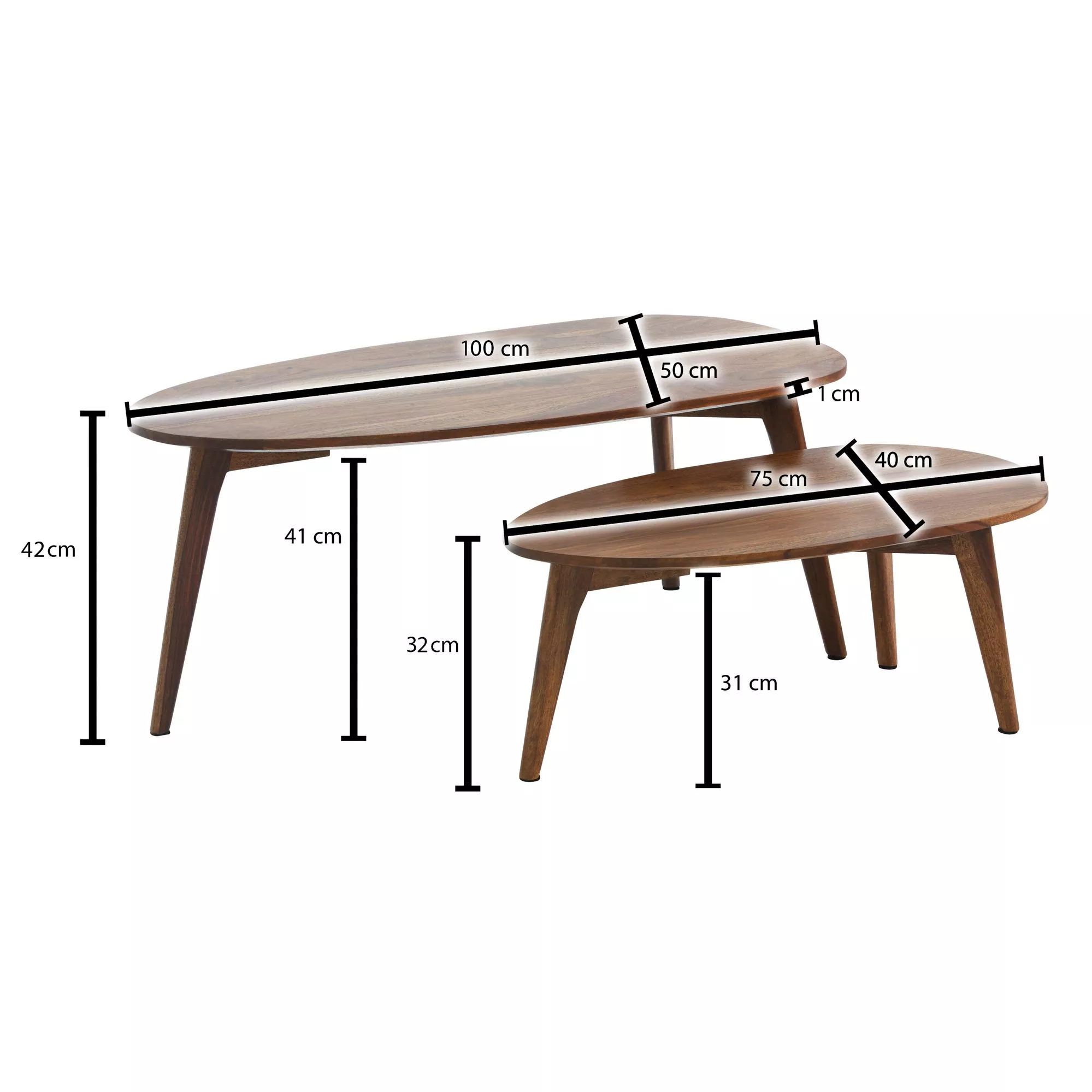 Lot de 2 tables basses DOI INTHANON