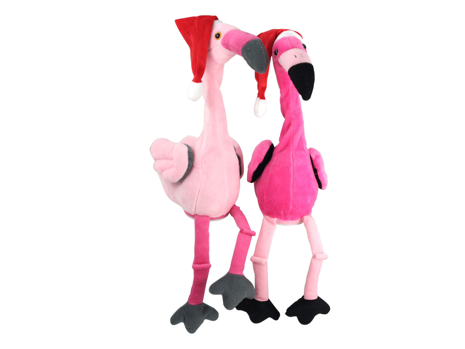 Flamant rose avec son et mouvement MERRY CHRISTMAS
